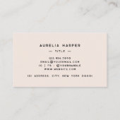 Carte De Visite Chic Blush Pink Monogramme Signature moderne Logo (Dos)