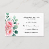Carte De Visite Chic Blush Rose & Eucalyptus Event Planner (Dos)