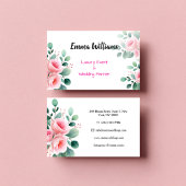 Carte De Visite Chic Blush Rose & Eucalyptus Event Planner