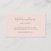 Carte De Visite Chic Blush rose moderne Monogramme Signature Scrip (Dos)