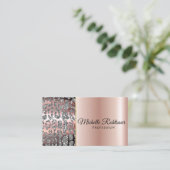 Carte De Visite Chic Blush rose or Parties scintillant marbre Agat (Debout devant)