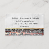 Carte De Visite Chic Blush rose or Parties scintillant marbre Agat (Dos)
