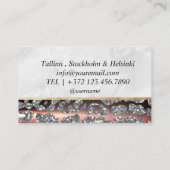 Carte De Visite Chic Blush rose or Parties scintillant marbre Agat (Dos)