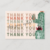Carte De Visite Chic boho cactus & succulents commander merci (Devant)