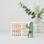 Carte De Visite Chic boho cactus & succulents commander merci (Debout devant)