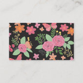 Carte De Visite Chic Boho Floral Bouquet Design (Dos)