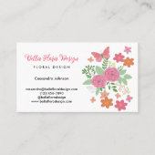 Carte De Visite Chic Boho Floral Bouquet Design (Devant)