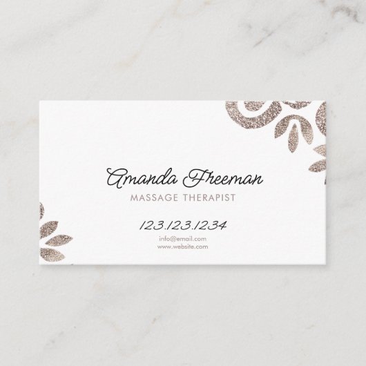 Carte De Visite Chic Boho Parties scintillant Massage (Devant)