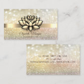Carte De Visite Chic Bokeh Gold, Chargé de Yoga Lotus (Devant / Derrière)