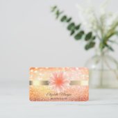 Carte De Visite Chic Bokeh Lotus Fleur Yoga Reiki (Debout devant)