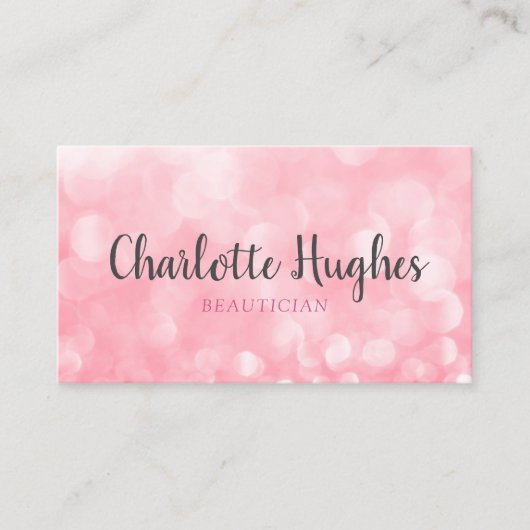 Carte De Visite Chic Bokeh Rose Moderne (Devant)