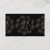 Carte De Visite Chic Botanique Ornamental Gold et Premium Black (Devant)