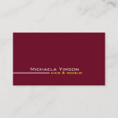 Carte De Visite Chic Bourgogne et blanc avec professionnel photo (Devant)