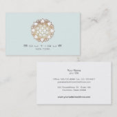 Carte De Visite Chic Boutique Blanc Lotus Fleur Bleu clair (Devant / Derrière)