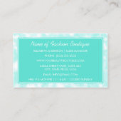 Carte De Visite Chic Boutique de mode Élégant Mint Bokeh (Dos)