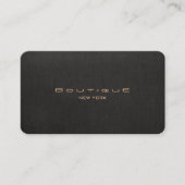 Carte De Visite Chic Boutique Faux Black Linen Professional Unique (Devant)