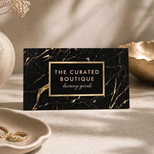 Carte De Visite Chic Boutique Gold Marble Luxury