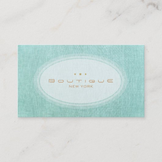 Carte De Visite Chic Boutique Simple Turquoise Bleu Look (Devant)
