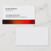 Carte de visite Chic Brown Red Orange Stripe Manag (Devant / Derrière)