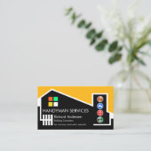 Carte De Visite Chic Building Home Handyman Entrepreneur (Debout devant)