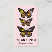 Carte De Visite Chic Butterflies Code QR Merci de commande client (Devant)