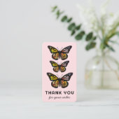 Carte De Visite Chic Butterflies Code QR Merci de commande client (Debout devant)