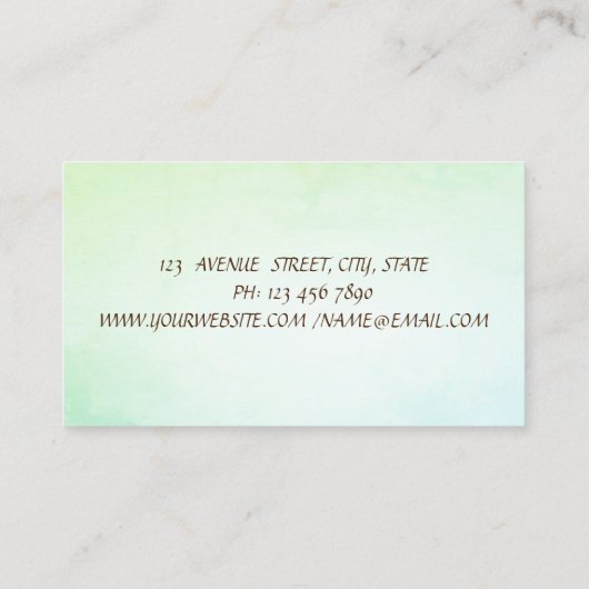 Carte De Visite Chic Cactus Succulent Vert (Dos)