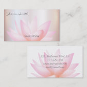 Carte De Visite Chic charmant élégant aquarelle lotus rose (Devant / Derrière)