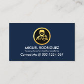 Carte De Visite Chic Chauffeur Conduite Lignes Or (Dos)