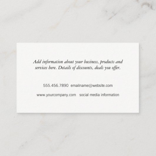 Carte De Visite Chic Chevron (Dos)