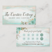 Carte De Visite Chic Chic Bois Rustique Loyauté Florale (Devant / Derrière)