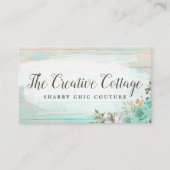 Carte De Visite Chic Chic Bois Rustique Loyauté Florale (Devant)