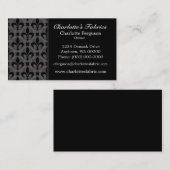 Carte de visite chic chic, gris foncé (Devant / Derrière)