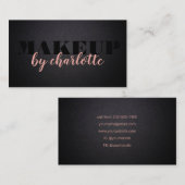 Carte De Visite Chic chic Maquillage rose noir contemporain Salon  (Devant / Derrière)