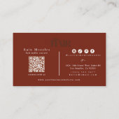 Carte De Visite Chic Ciseaux coiffeur Code QR minimal (Dos)