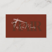 Carte De Visite Chic Ciseaux coiffeur Code QR minimal (Devant)