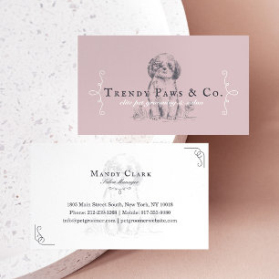 Carte De Visite Chic Classy Boutique Style Animaux Salon Shih Tzu 