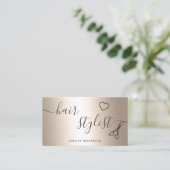 Carte De Visite Chic coiffeur chic ciseaux métalliques or (Debout devant)