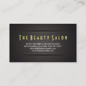 Carte De Visite Chic Coiffeur et maquillage Artiste Lin Noir (Dos)
