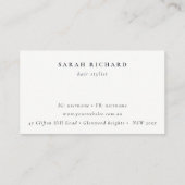 Carte De Visite Chic Coiffeur Ivory Coiffure ciseau Rendez-vous (Dos)