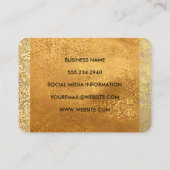 Carte De Visite Chic Confetti Gold Deux Tons (Dos)