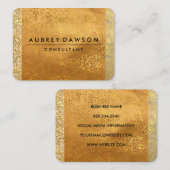 Carte De Visite Chic Confetti Gold Deux Tons (Devant / Derrière)