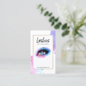 Carte De Visite Chic Creative Watercolor Eyelash Extension Salon (Debout devant)