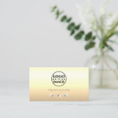 Carte De Visite Chic Crème Beige Ombre Sparkling Diamonds Ajouter (Debout devant)