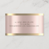 Carte De Visite Chic Cupcake Gold Stripe Rose Gold Bakery Outils (Dos)