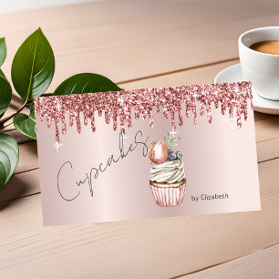 Carte De Visite Chic Cupcakes Macaroon Rose Gold Drives