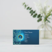 Carte De Visite CHIC DAMASK GEM MONOGRAS bleu (Debout devant)