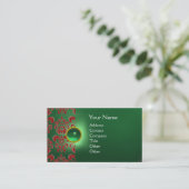 Carte De Visite CHIC DAMASK GEM MONOGRAS vert rouge (Debout devant)