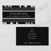 Carte De Visite Chic dans noir et le blanc (Devant / Derrière)