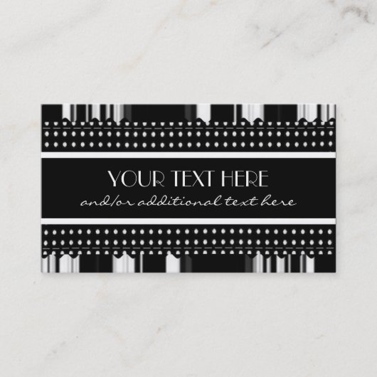 Carte De Visite Chic dans noir et le blanc (Devant)